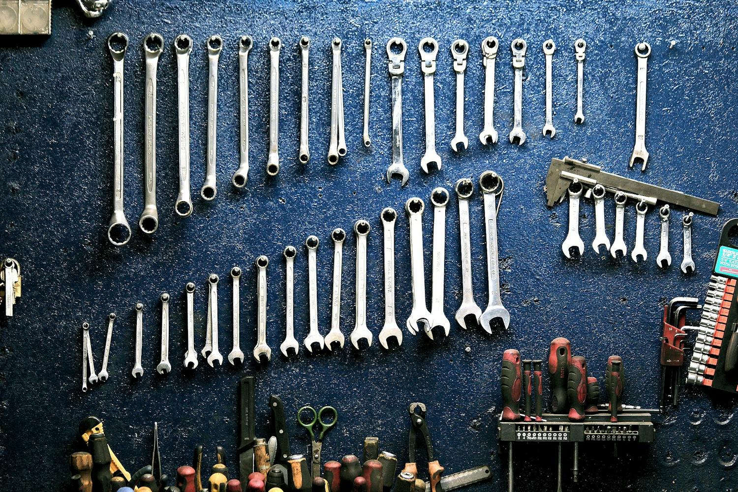 Garage With tools on the wall